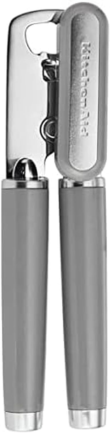 KitchenAid Classic Multifunction Can Opener and Bottle Opener Easy to Use, Razor Sharp Stainless Steel Cutting Wheel, Soft Ergonomic Handles, Black