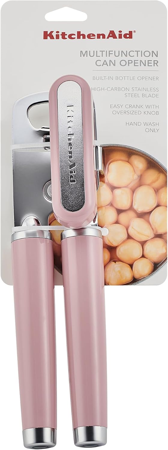 KitchenAid Classic Multifunction Can Opener and Bottle Opener Easy to Use, Razor Sharp Stainless Steel Cutting Wheel, Soft Ergonomic Handles, Black