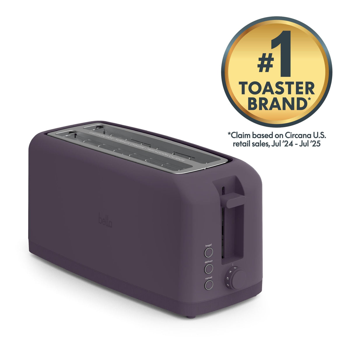 bella Fits-Anywhere™ 2-Slice Slim Toaster, Long Slot & Extra Wide, Oatmilk
