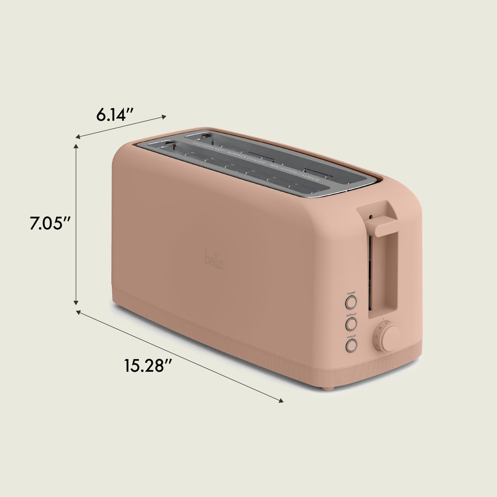 bella Fits-Anywhere™ 2-Slice Slim Toaster, Long Slot & Extra Wide, Oatmilk