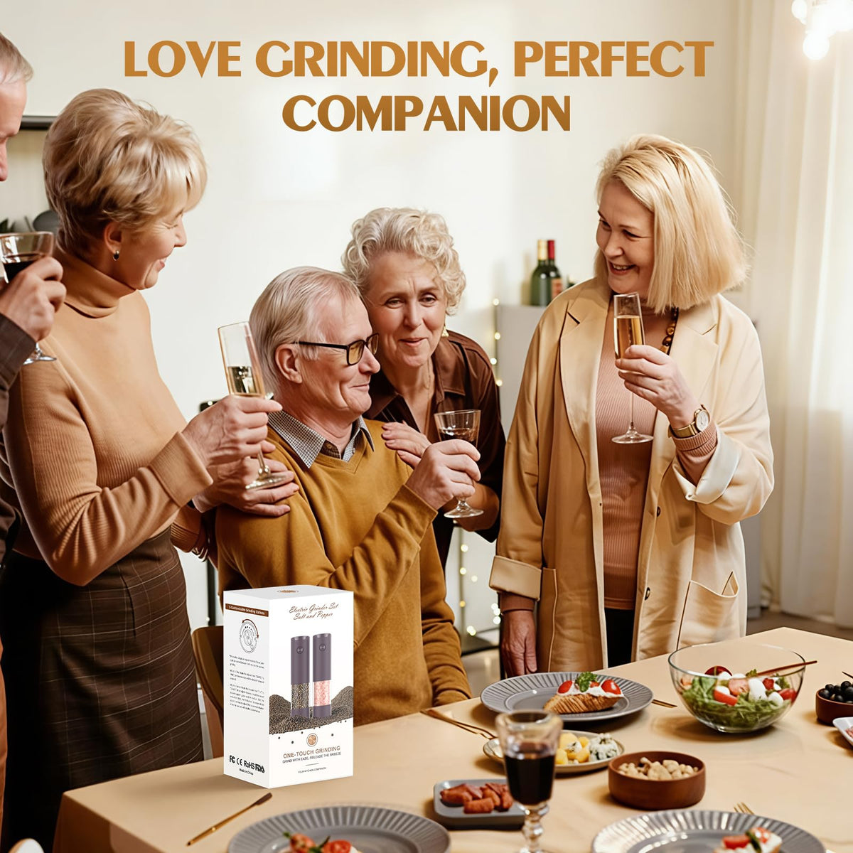 Electric Salt and Pepper Grinder Set Automatic Battery Pepper Mill Shakers Adjustable Coarseness Upgraded Larger Capacity with Led Home and Kitchen Appliances White Elephant Gifts for Women Men