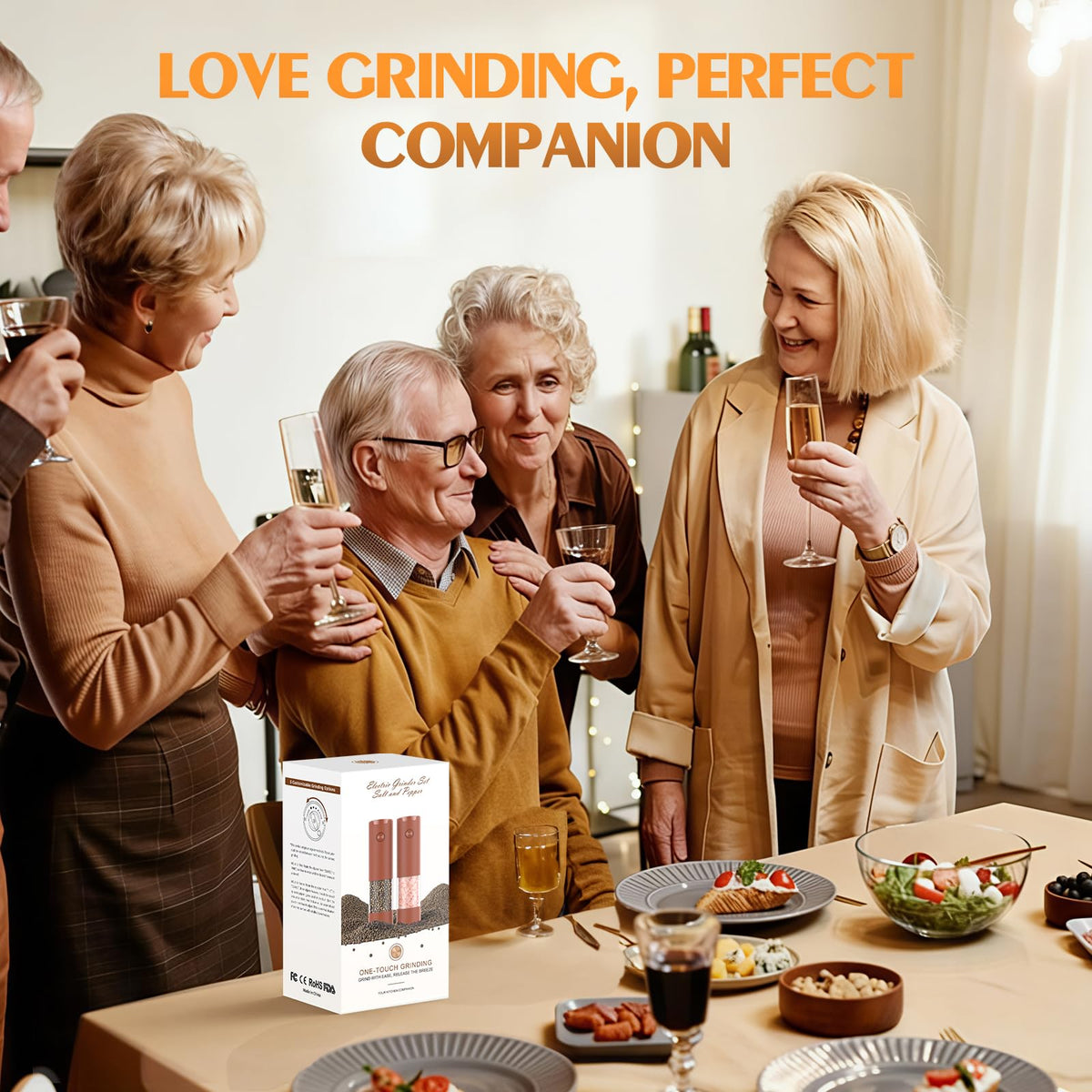 Electric Salt and Pepper Grinder Set Automatic Battery Pepper Mill Shakers Adjustable Coarseness Upgraded Larger Capacity with Led Home and Kitchen Appliances White Elephant Gifts for Women Men