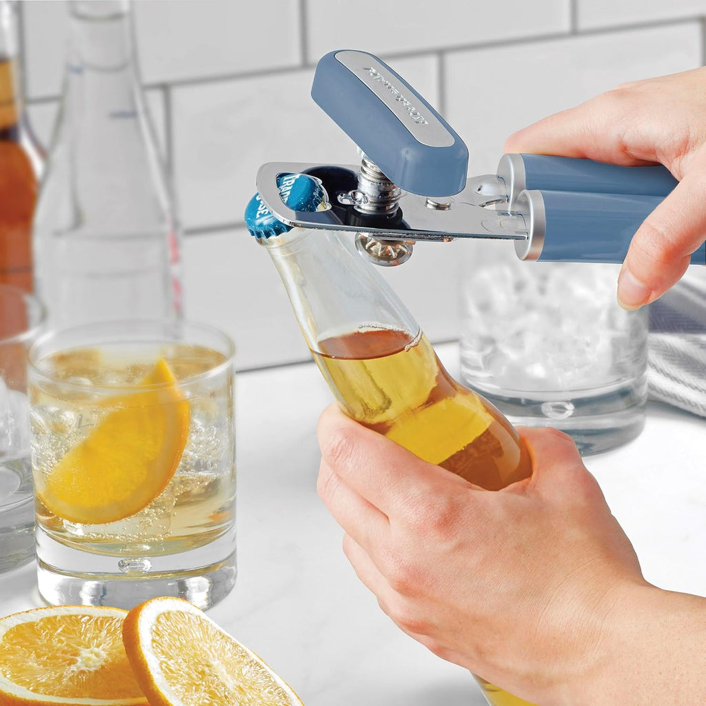 KitchenAid Classic Multifunction Can Opener and Bottle Opener Easy to Use, Razor Sharp Stainless Steel Cutting Wheel, Soft Ergonomic Handles, Black