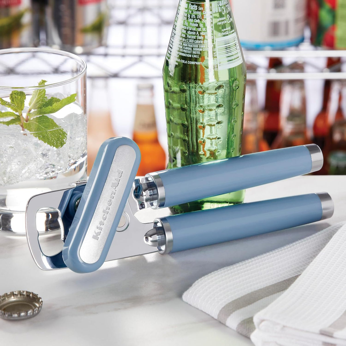 KitchenAid Classic Multifunction Can Opener and Bottle Opener Easy to Use, Razor Sharp Stainless Steel Cutting Wheel, Soft Ergonomic Handles, Black