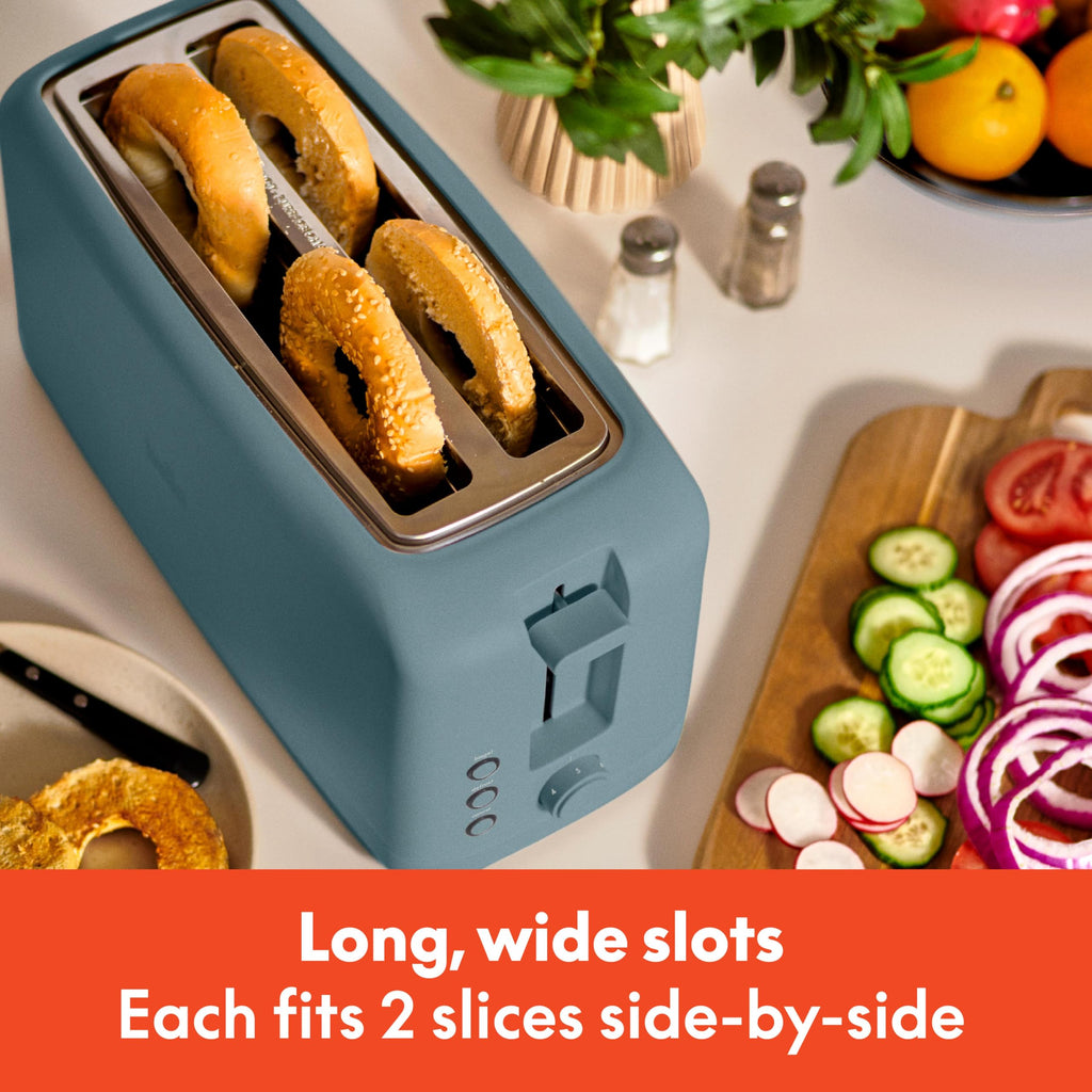 bella Fits-Anywhere™ 2-Slice Slim Toaster, Long Slot & Extra Wide, Oatmilk