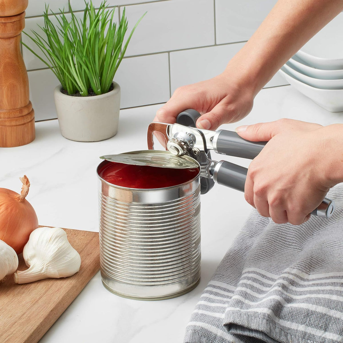 KitchenAid Classic Multifunction Can Opener and Bottle Opener Easy to Use, Razor Sharp Stainless Steel Cutting Wheel, Soft Ergonomic Handles, Black